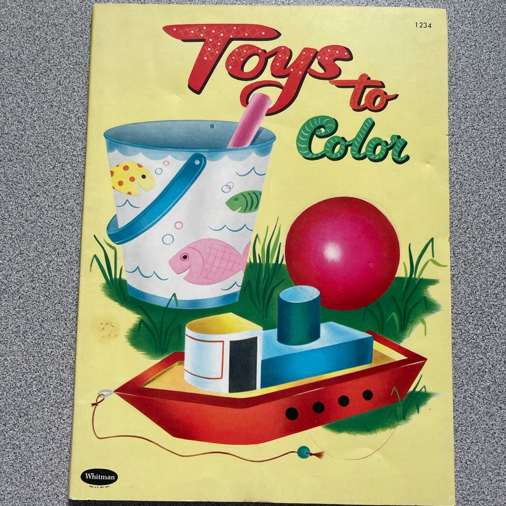 Collectible 1950s-60s Toys To Colour Colouring Book